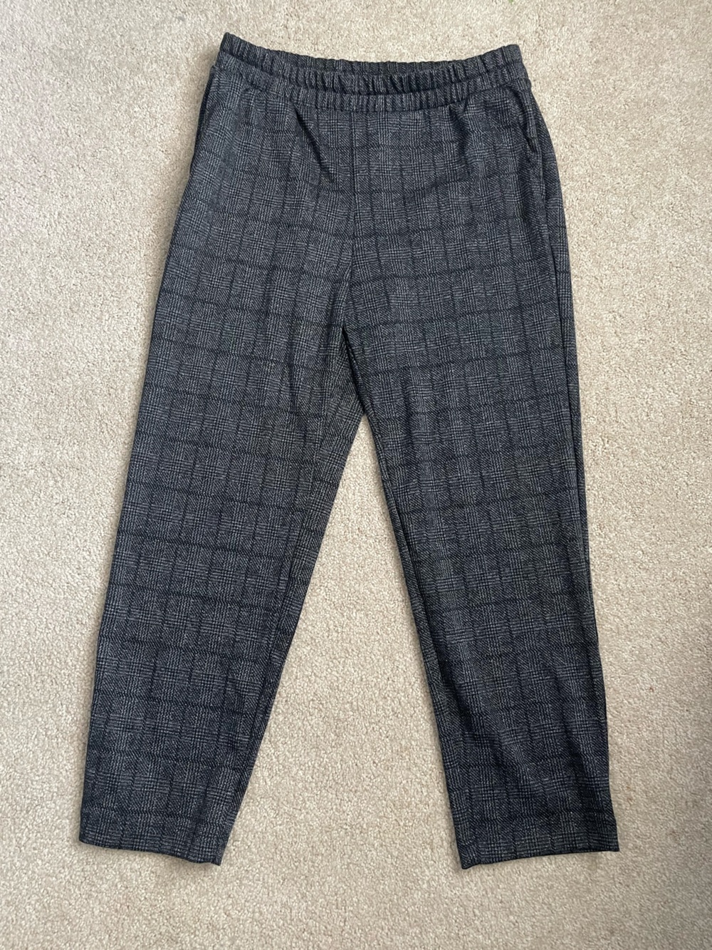 a new day Womens Charcoal Gray Plaid Dress Pants